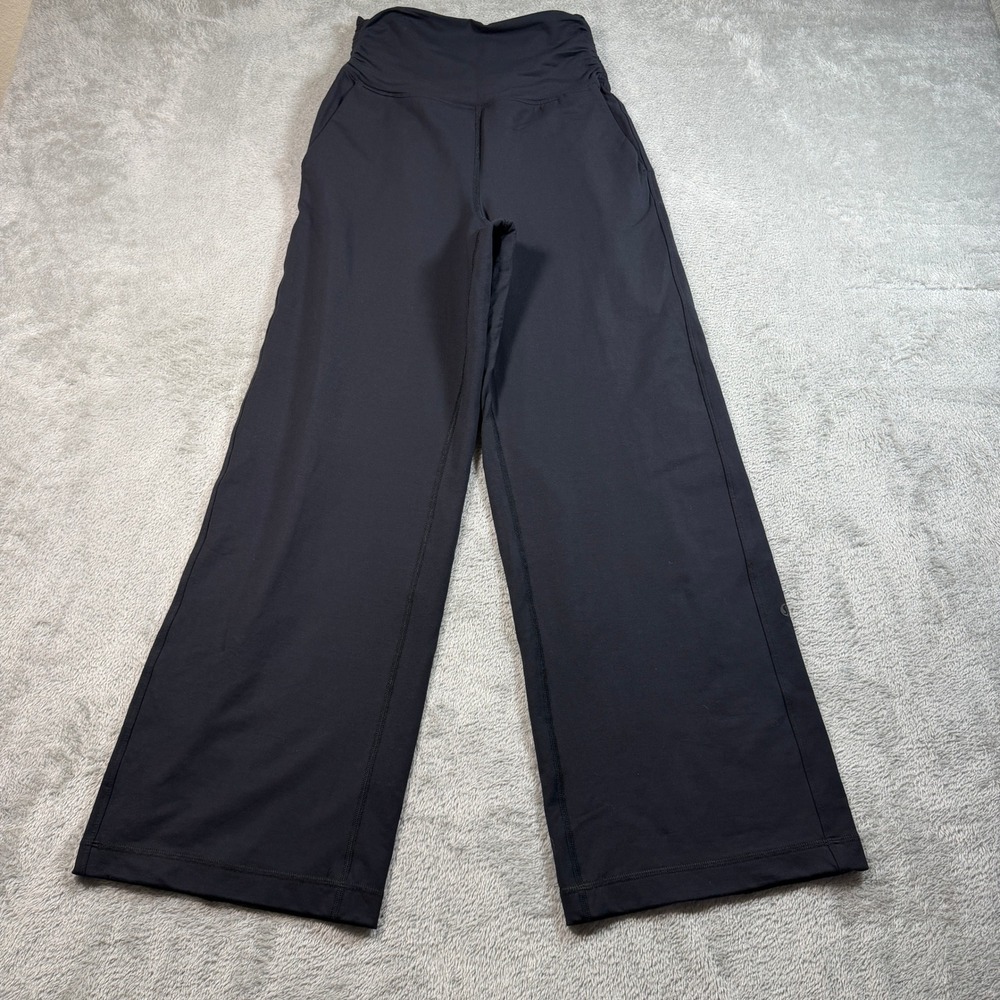 Lululemon Take it Easy Pant 31" Women 4 Black High Rise Wide Leg Travel Commute